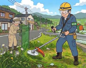 草刈作業中